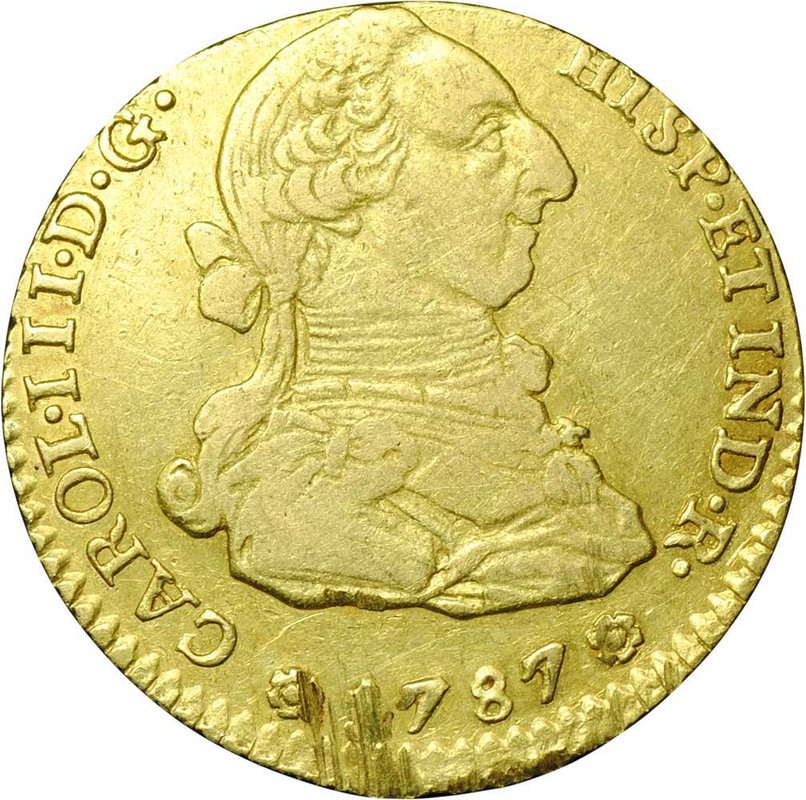 Монета 2 эскудо 1787 Испания