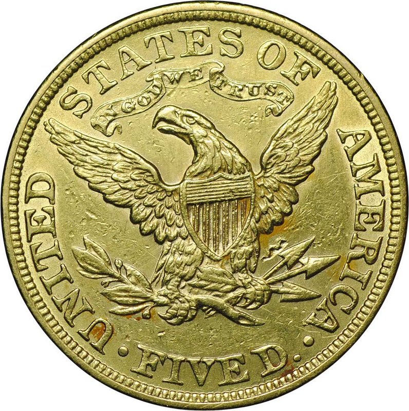 Монета 5 долларов 1881 США