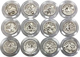 фото для Коллекция Чемпионат мира по футболу FIFA в России 2018 Города + Забивака 12 медалей СПМД Аверс