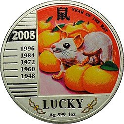 фото для Монета 1 доллар 2008 Год Крысы - Удача Ниуэ Аверс