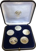 Набор полированных монет 1 рубль 1965, 1967, 1970, 1975, 1977 "Первые пять" староделы