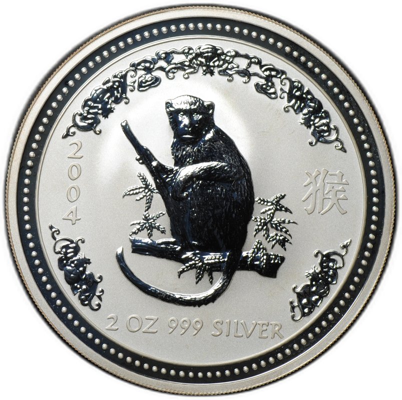 Монета 2 доллара 2004 Год обезьяны Лунар Австралия