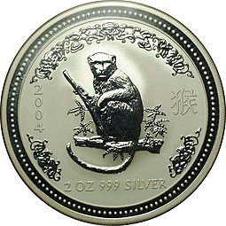 фото для Монета 2 доллара 2004 Восточный календарь Год обезьяны Лунар Австралия Аверс