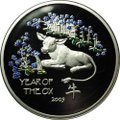 Монета 1 доллар 2008 Китайский гороскоп - Год быка 2009 PROOF Ниуэ