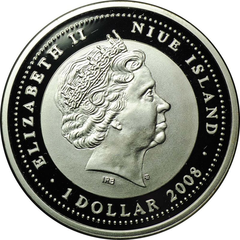 Монета 1 доллар 2008 Китайский гороскоп - Год быка 2009 PROOF Ниуэ