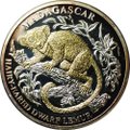 Монета 10 долларов 2005 Лемур Мадагаскар Вымирающие виды животных Либерия