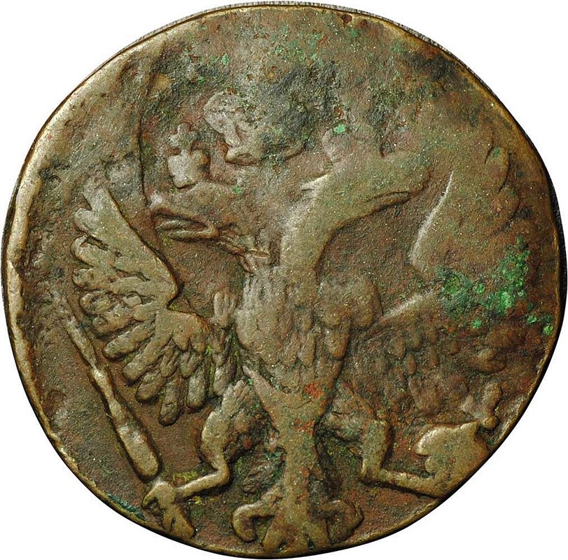 Монета Денга 1749 брак двойной удар