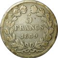 Монета 5 франков 1839 Франция