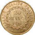Монета 20 франков 1898 A Франция