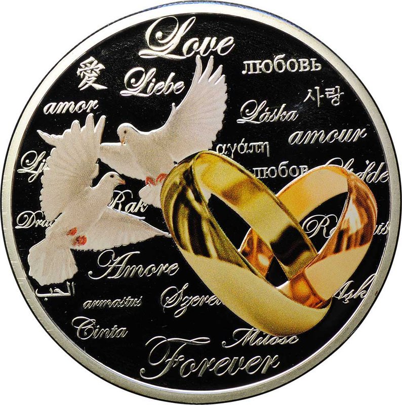 Монета 2 доллара 2011 Любовь Навсегда Love Forever Ниуэ