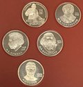 Планшетка 1 рубль 1983-1986 Федоров, Пушкин, Попов, Ломоносов, Менделеев староделы PROOF Советские юбилейные и памятные монеты
