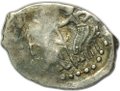 Монета Денга 1435 - 1445 Василий II Васильевич Темный Двое у дерева / Голова с косичкой Московское княжество