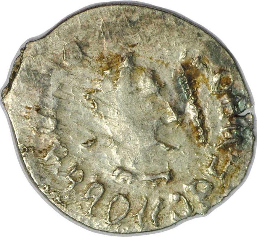 Монета Денга 1447 - 1460 Василий II Васильевич Темный Голова / Всадник К Н Московское княжество