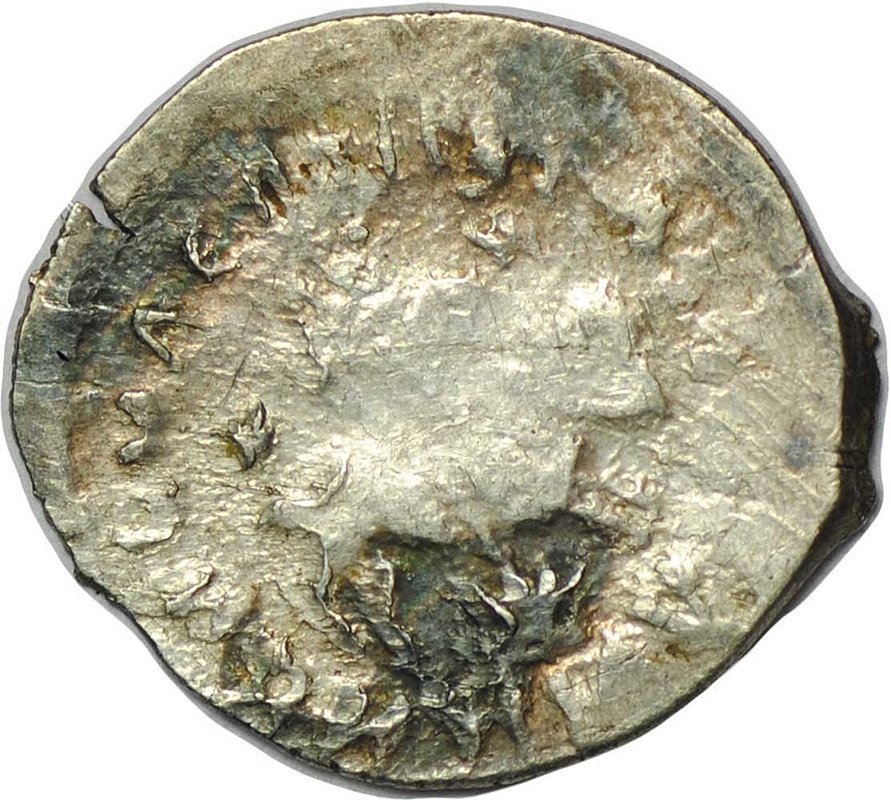 Монета Денга 1447 - 1460 Василий II Васильевич Темный Голова / Всадник К Н Московское княжество