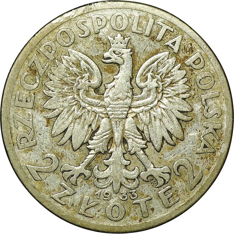 Монета 2 злотых 1933 Ядвига Польша