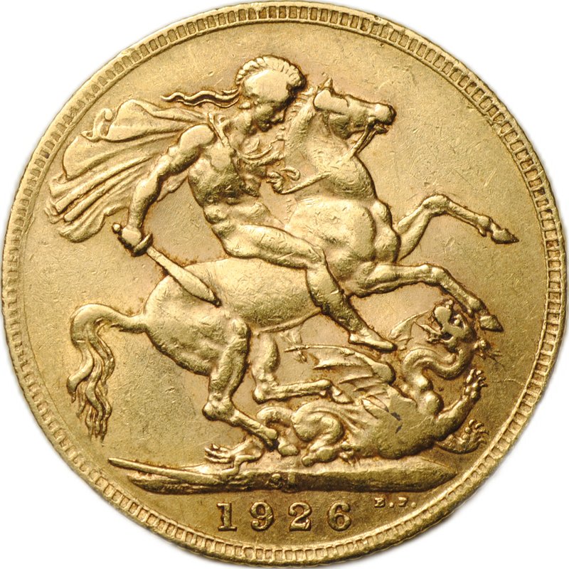 Монета 1 соверен (фунт) 1926 Великобритания
