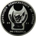 Монета 240 франков 2011 Военно-Морской музей Памятники Санкт-Петербурга Конго