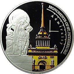фото для Монета 240 франков 2011 Адмиралтейство Памятники Санкт-Петербурга Конго Аверс