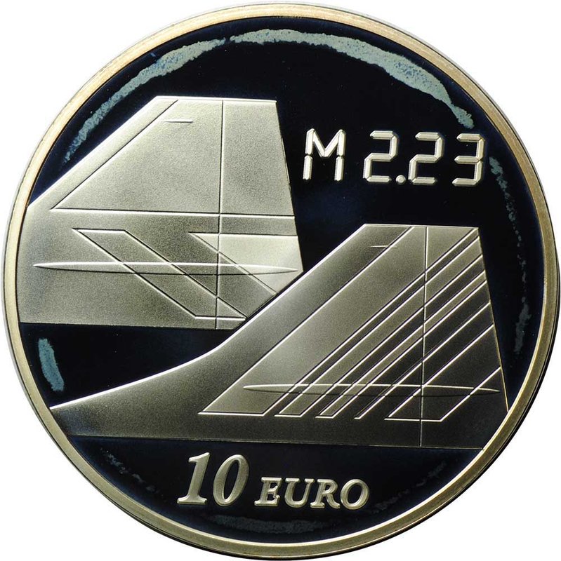 Монета 10 евро 2009 Конкорд 40 лет полета Франция