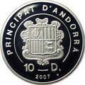 Монета 10 динар (динеров) 2007 Экстрим Горный велосипед Андорра