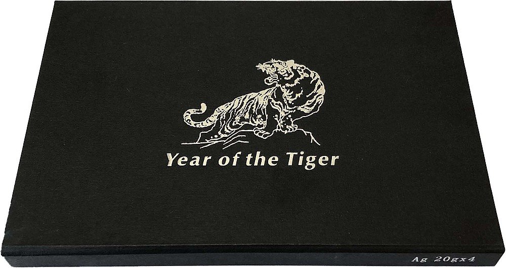 Набор 5 долларов 2010 Год Тигра Либерия 4 монеты