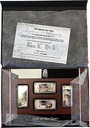 фото для Набор 5 долларов 2010 Год Тигра Либерия 4 монеты Аверс