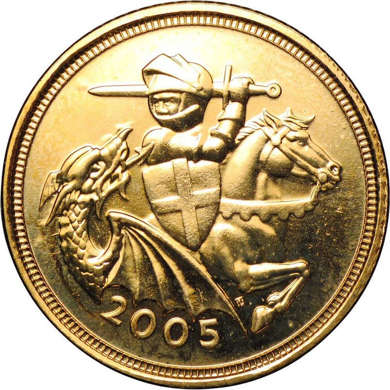 Монета 1/2 соверена (фунта) 2005 Великобритания