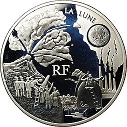 фото для Монета 1 1/2 евро 2005 Жюль Верн - С Земли на Луну Франция Аверс