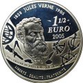 Монета 1,5 евро 2005 Жюль Верн - Вокруг света за 80 дней Франция