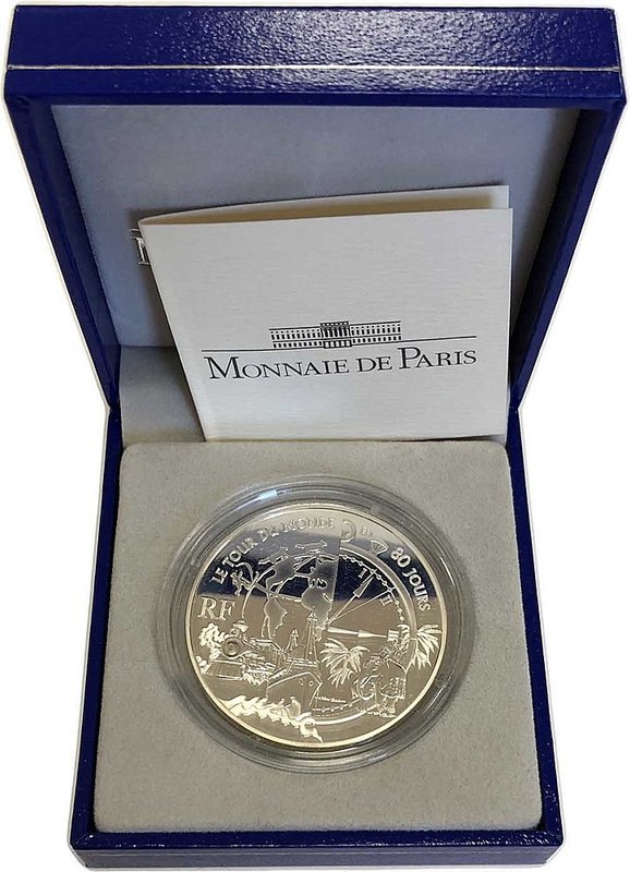 Монета 1,5 евро 2005 Жюль Верн - Вокруг света за 80 дней Франция