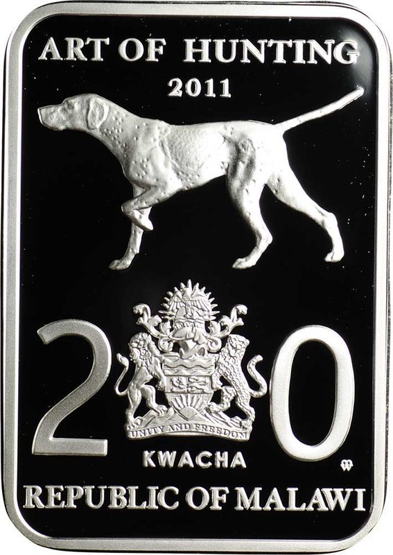 Монета 20 квача 2011 Искусство охоты на уток Малави
