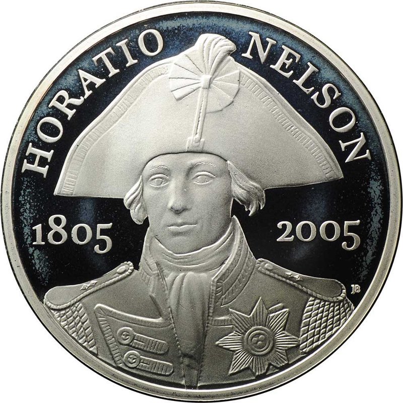 Монета 5 фунтов 2005 Горацио Нельсон Великобритания