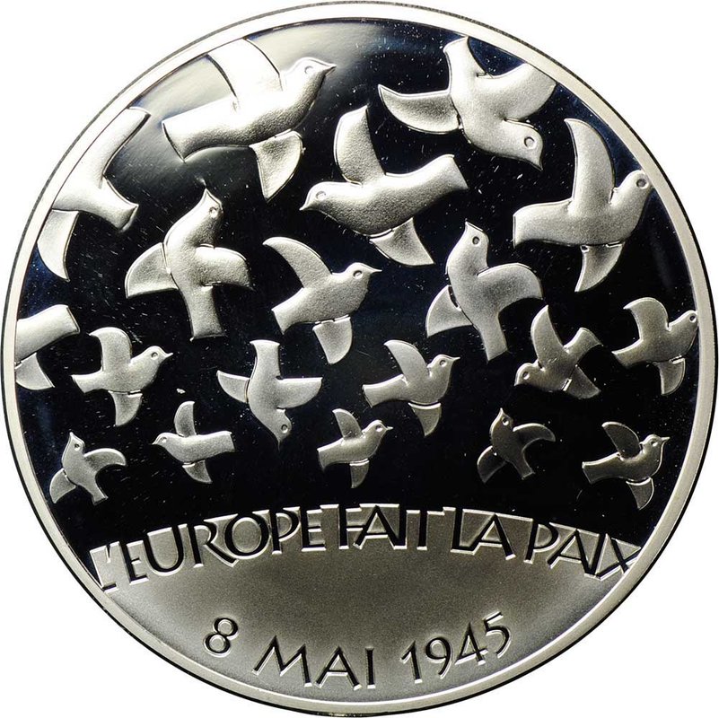 Монета 1 1/2 евро 2005 8 мая 1945 60 лет окончанию Второй мировой войны Франция