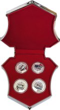 Набор 4 монеты 2 доллара 2008 Автомобили ГАЗ Ниуэ (красный футляр)