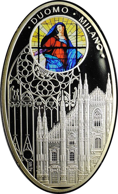 Монета 1 доллар 2010 Собор Дуомо Милан Ниуэ