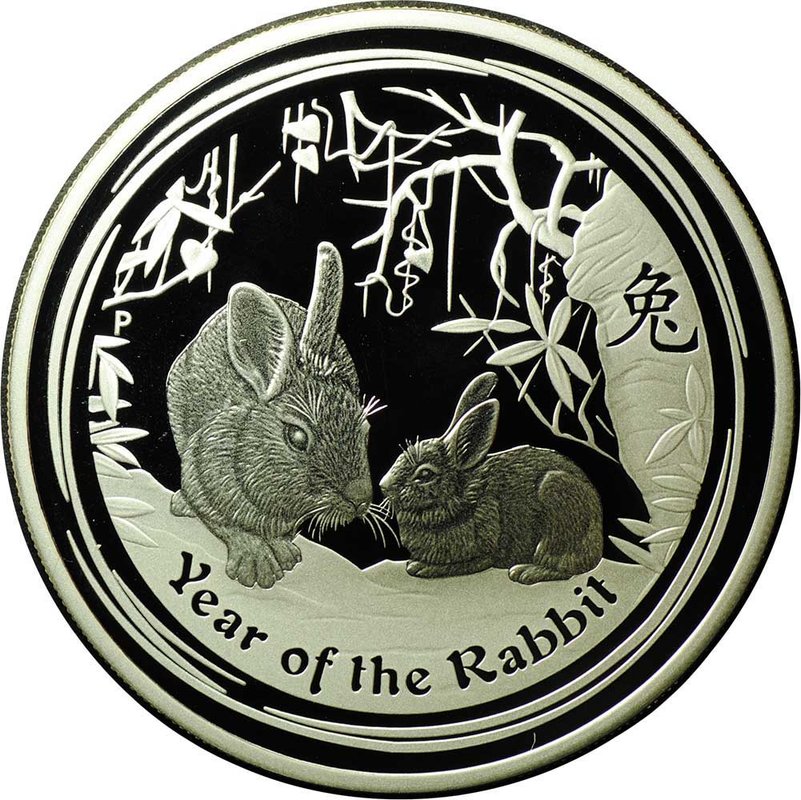 Монета 1 доллар 2011 Год Кролика Лунар 2 PROOF Австралия