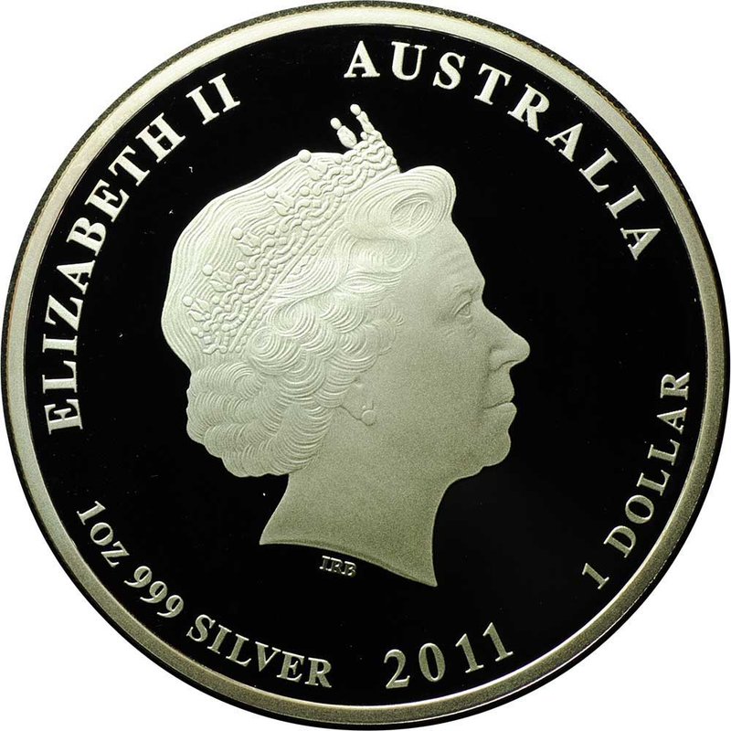 Монета 1 доллар 2011 Год Кролика Лунар 2 PROOF Австралия