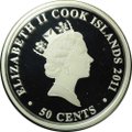 Монета 50 центов 2011 Год Кролика Лунный календарь Лунар Острова Кука