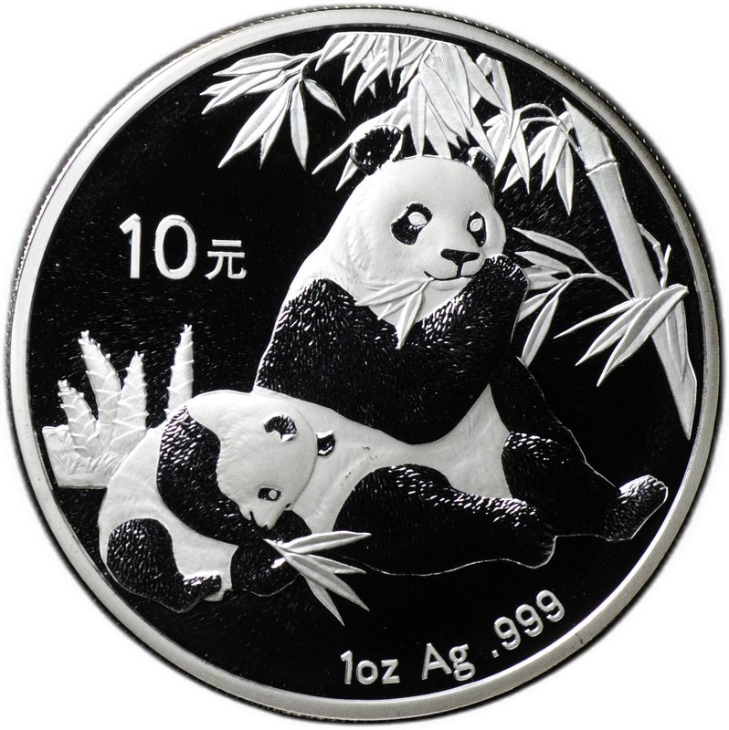 Монета 10 юаней 2007 Панды Китай