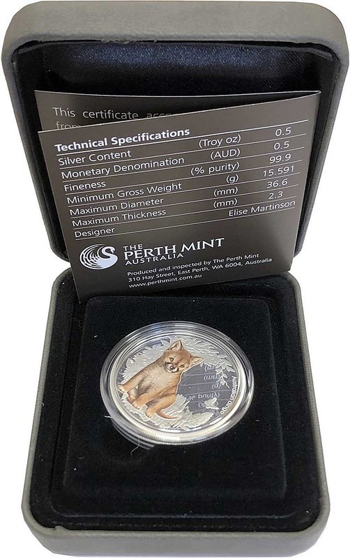 Монета 50 центов 2011 Австралийская собака Динго Детеныш Bush Babies Австралия