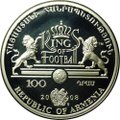 Монета 100 драм 2008 Эйсебио - Короли футбола Армения