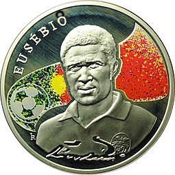 фото для Монета 100 драм 2008 Эйсебио - Короли футбола Армения Аверс