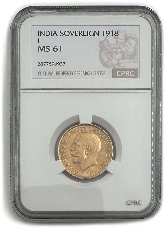 Монета 1 соверен (фунт) 1918 I Бомбей Индия Великобритания слаб CPRC MS 61