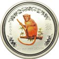 Монета 50 центов 2004 Год Обезьяны Лунар цветная Лунный календарь Австралия