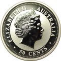 Монета 50 центов 2004 Год Обезьяны Лунар цветная Лунный календарь Австралия