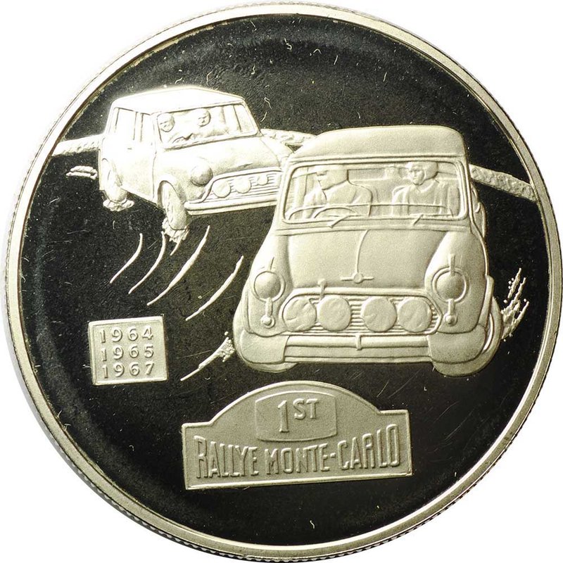 Монета 5 фунтов 2009 Mini Cooper - Ралли Монте-Карло Олдерни