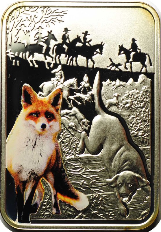 Монета 1 доллар 2012 Искусство охоты - Охота на лис Ниуэ
