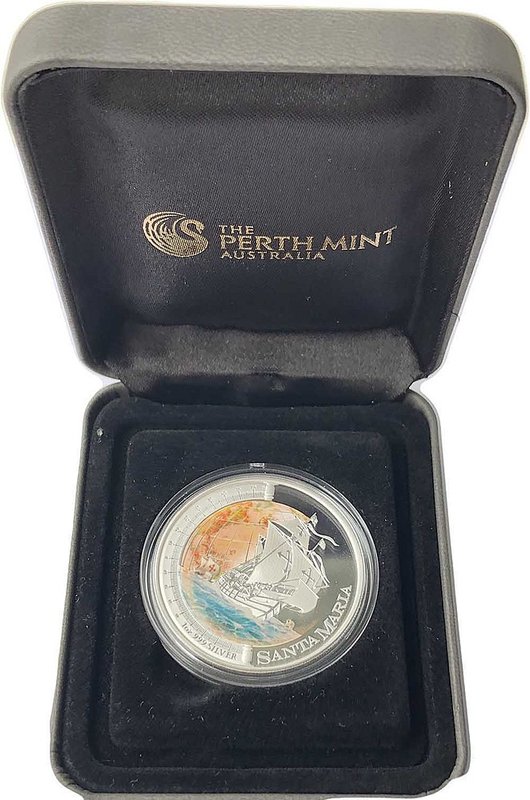 Монета 1 доллар 2011 Санта-Мария Корабль парусник Тувалу