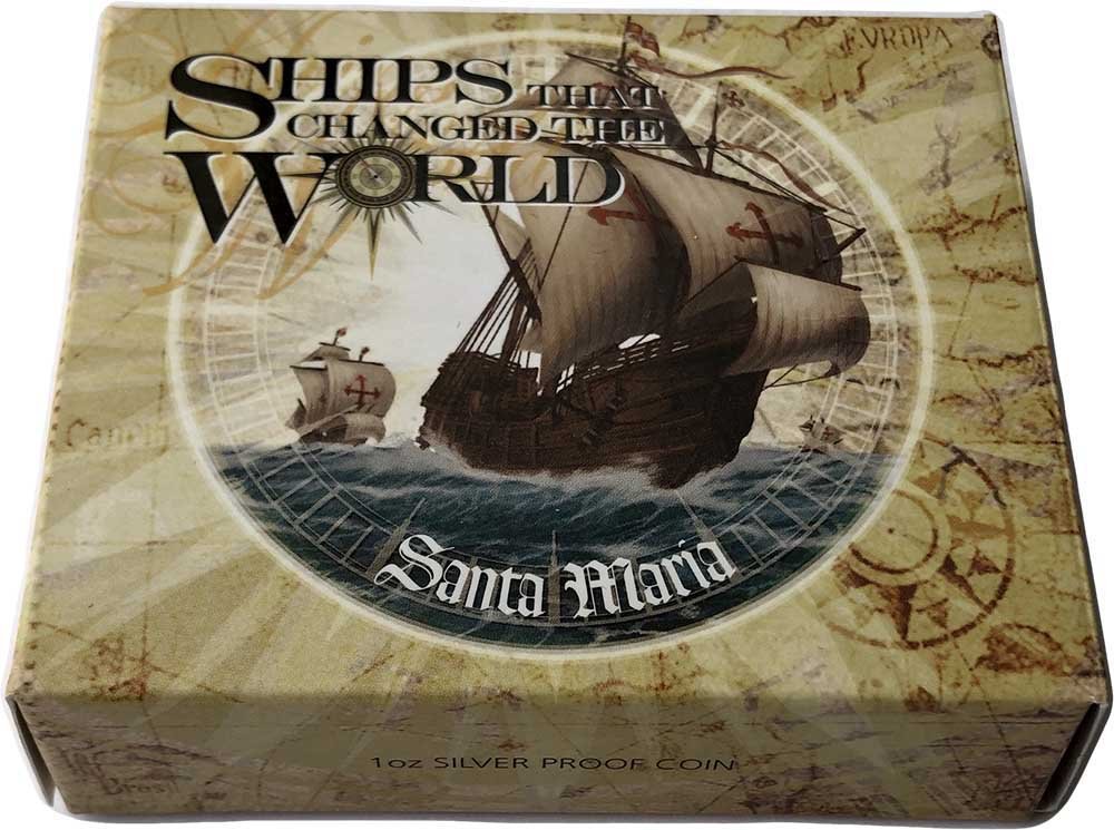 Монета 1 доллар 2011 Санта-Мария Корабль парусник Тувалу