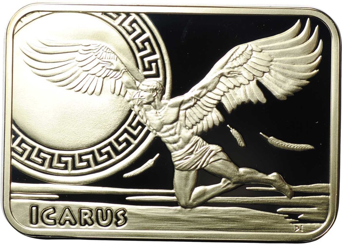 Монета 1 доллар 2010 Покорение небес - Икар Ниуэ